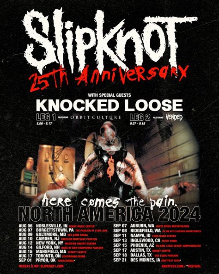 Slipknot Announces North American Leg Of Here Comes The Pain Tour; Deets Inside