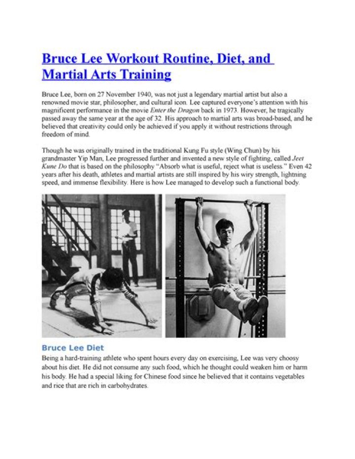 The Bruce Lee Workout Routine: A Martial Artist's Guide to Fitness