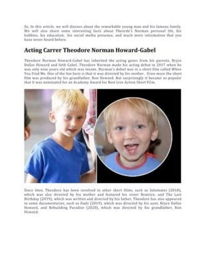 Theodore Norman Howard-Gabel: A Comprehensive Biography And Insights