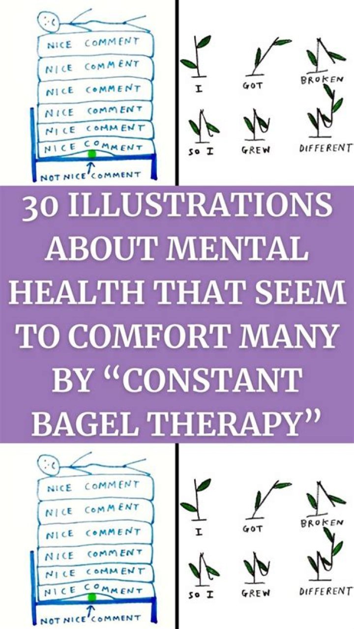 These Illustrations About Mental Health Seem To Comfort Many By “Constant Bagel Therapy”