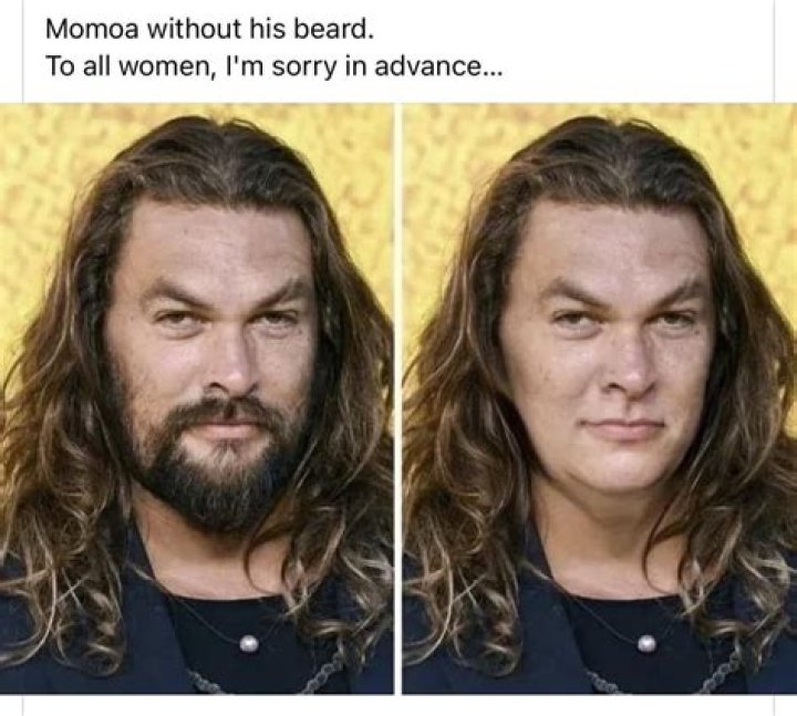 Viral meme of Jason Momoa with no beard rocks Twitter