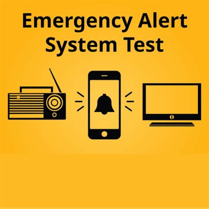 What time is the emergency alert test and what happens?