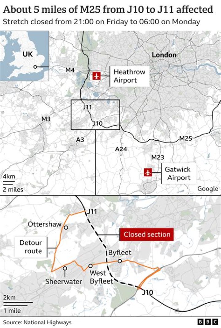 When are the M3 closure dates in May? Motorway to shut between junctions 2 and 3 for Woodlands Bridge replacement