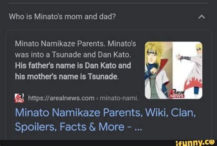 Who Are Minato Namikaze Parents?