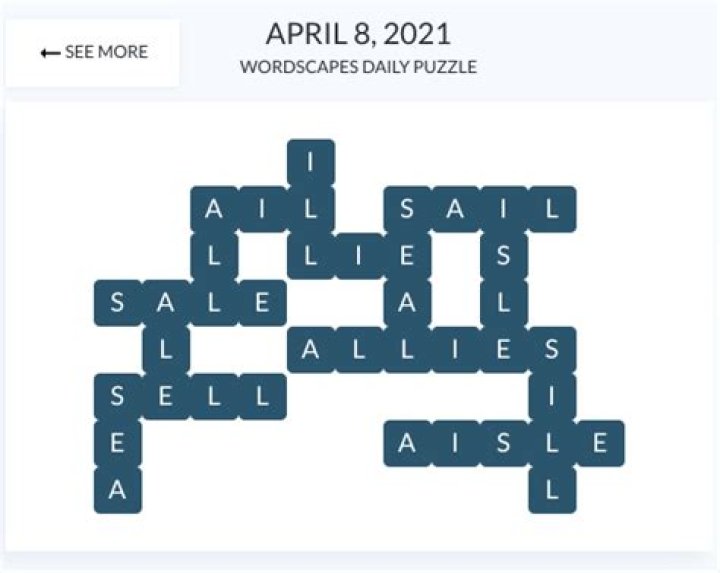 Wordscapes daily puzzle Thursday April 8: What are the answers today?