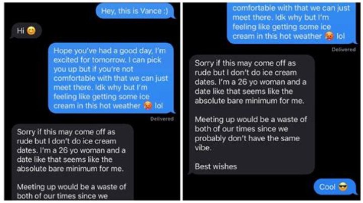 ‘Would be a Waste of Both of Our Times’: Text Thread Showing Woman Turn Down Ice Cream Date Because It’s the ‘Bare Minimum’ Draws Mixed Reactions About Dating Standards